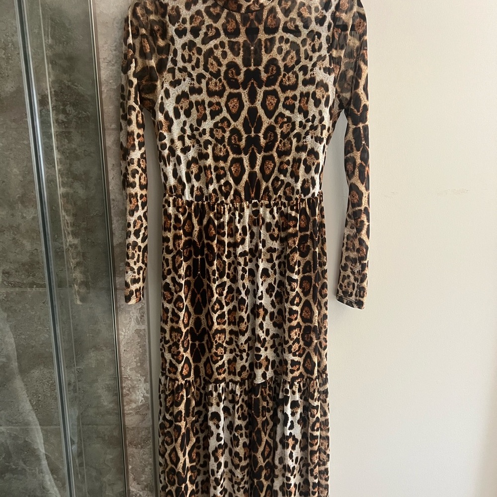 Dressed in LALA Leopard Long Sleeve Dress